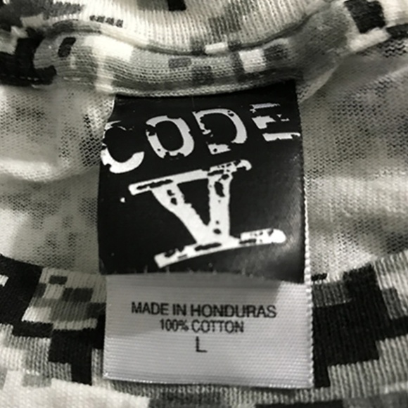 Code V Red SEMPER FI Geo Pure Cotton T Shirt L - Picture 4 of 6